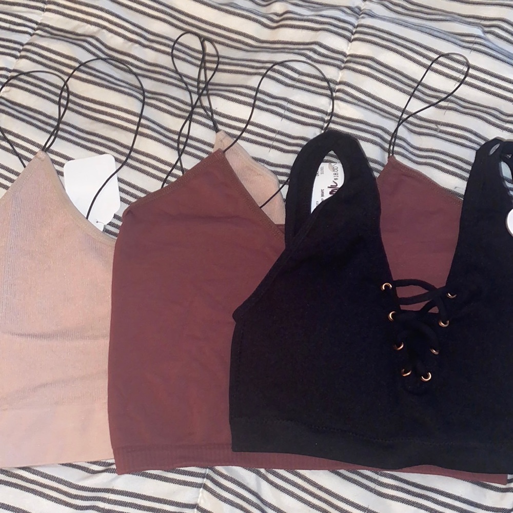 3 brand new women’s size Large lightly lined bramis